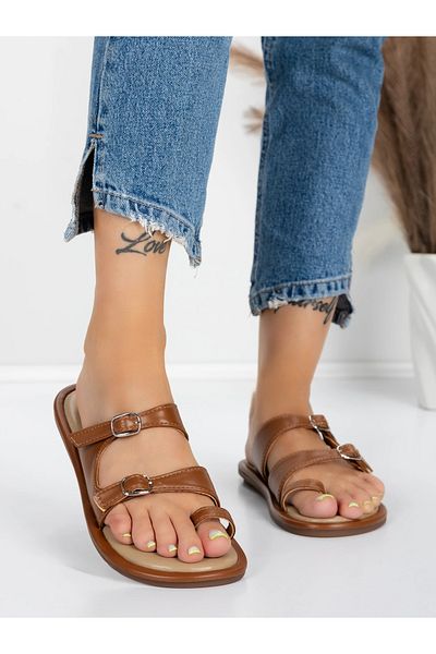 mei Women's Slippers with Low Sole J588-5 Brown | Mei