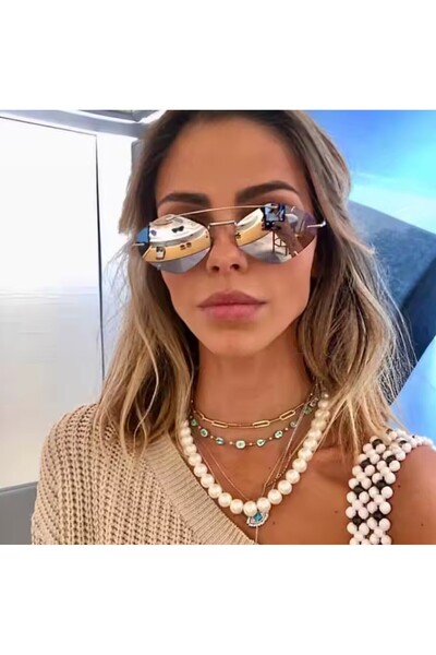 REDz Accessories Unisex Sunglasses, Minimalist Fashion Style, Metal Frame, UV400 Protection, Green