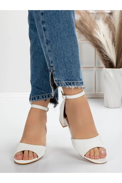 mei Women's Sandals with Thick Heels 3HXS65 White | Mei