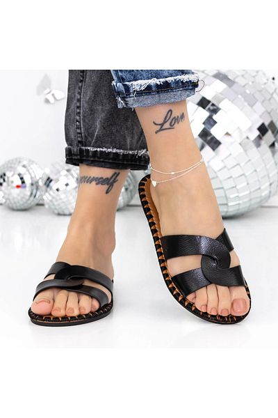 mei Women's Slippers with Low Sole 3BL2 Black | Mei