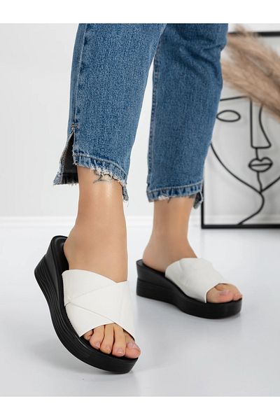 mei Women's Platform Slippers 5XJ58 White | Mei