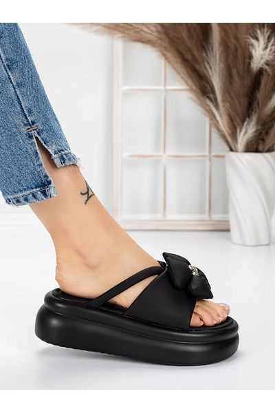 mei Women's Platform Slippers 8570 Black | Mei