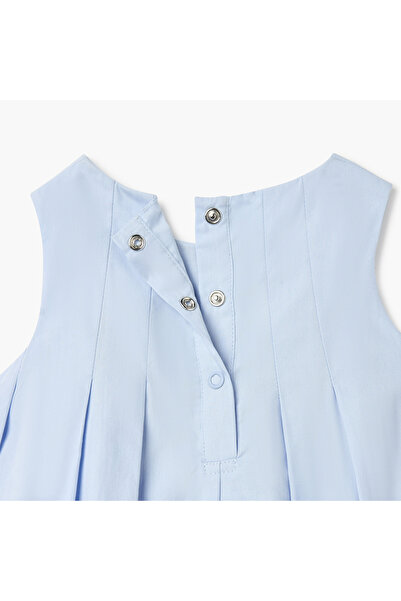 Juniors Butterfly Applique Sleeveless A-line Dress with Pleat Detail