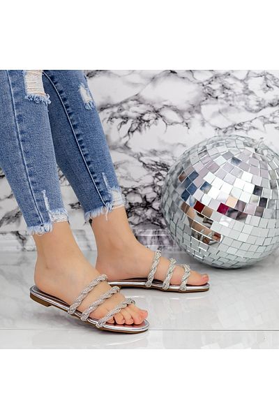 mei Women's Slippers 2WS5 Silver Mei
