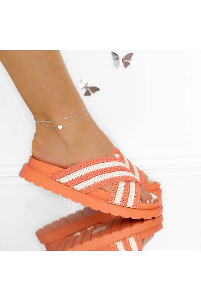mei Women's Platform Slippers 3JF30 Orange | Meli