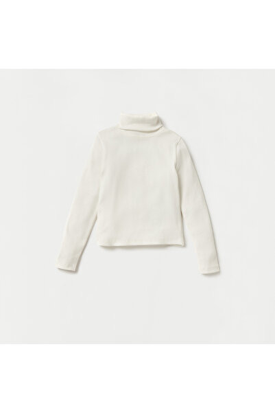 Juniors Printed A-Line Dress with High Neck T-shirt