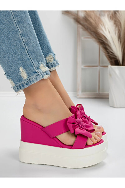 mei Women's Platform Slippers 5WL36 Peach | Mei