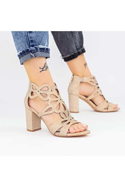 mei Γυναικεία Σανδάλια με Χοντρά Τακούνια XKK565A Χρυσό (A02) Mei