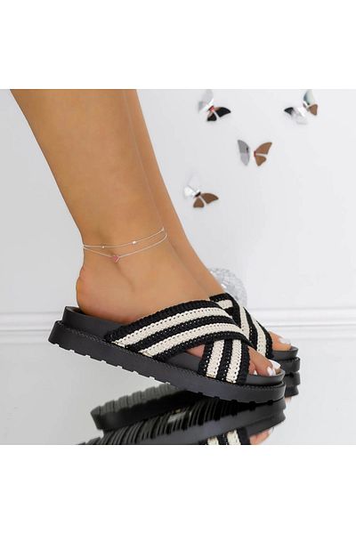 mei Women's Platform Slippers 3JF30 Black | Mei