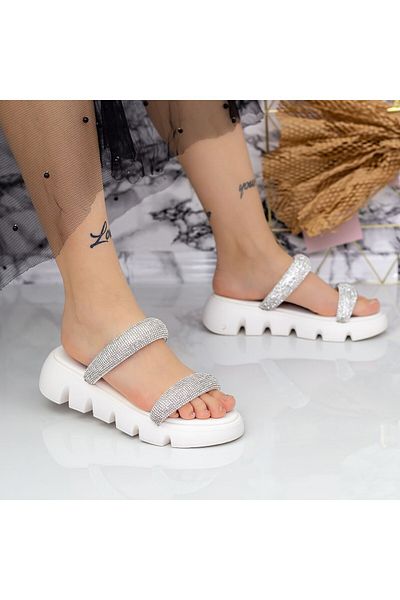 mei Women's Slippers 2WS12 White Meli