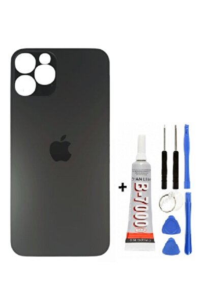 AXYA İphone 11 Pro Max Arka Kapak Cam +Yapıştırıcı B700 + Tamir Seti Uzay Gri