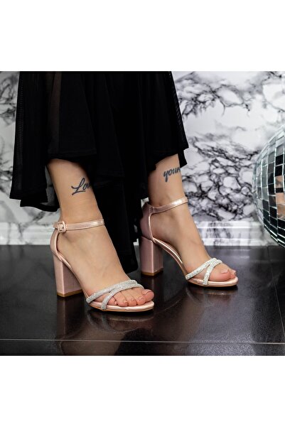 mei Sandale Dama cu Toc gros 2XKK31 Champagne Mei