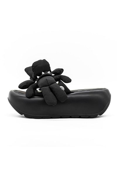mei Women's Platform Slippers 3WL171 Black | Mei