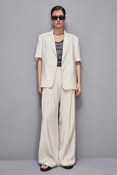 Patrizia Pepe WIDE PANTS WITH SIDE POCKETS - PATRIZIA PEPE - 44, WHITE
