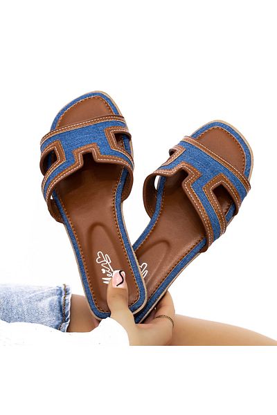 mei Women's Slippers 3Q8 Dark Blue | Mei