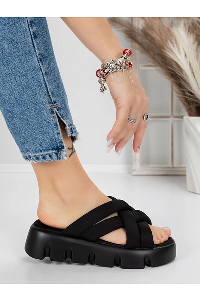 mei Women's Slippers 2HXS3 Black Mei