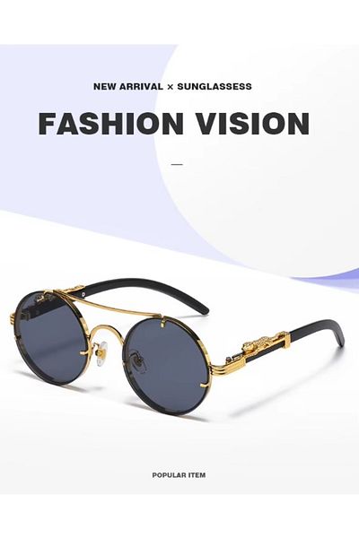 REDz Accessories Retro-Lux Sunglasses, Artistic Design, Gold Details, UV400 Protection, Purple