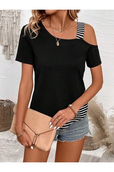 İpeksi Silky Women's Short Sleeve Shoulder Strap Viscose Blouse