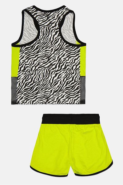 Guru 99 Kids Girl 2 Pieces Graphic Print Top And Short Set, Multicolor