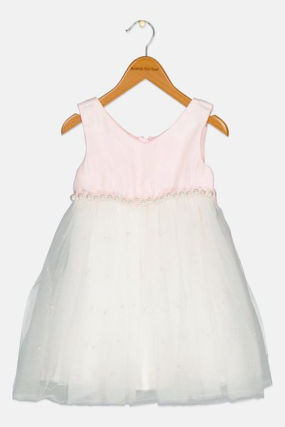 Luna Moon Toddlers Girl Two Tone Party Dress, Multicolor