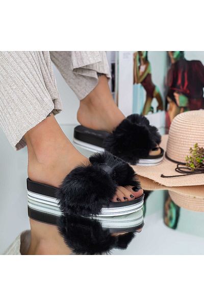 mei Women's Slippers WS213 Black (L60) Mei