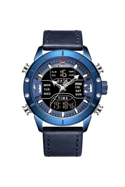 Naviforce Men's Analog-Digital Watch – Chronograph, Leather Strap, Multifunction Sports Style
