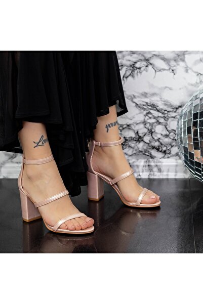 mei Sandale Dama cu Toc gros 2XKK38 Champagne Mei