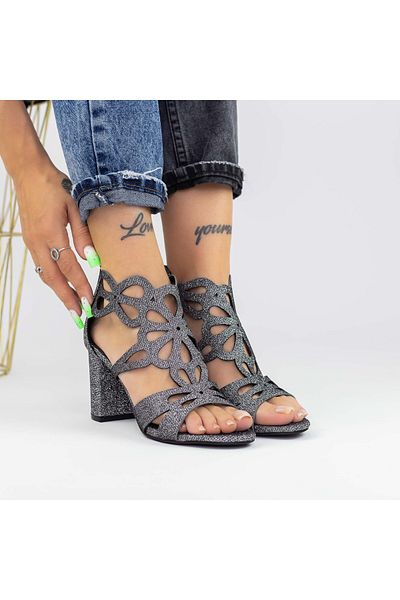 mei Women's Sandals with Thick Heels XKK565A Guncolor (A02) Mei