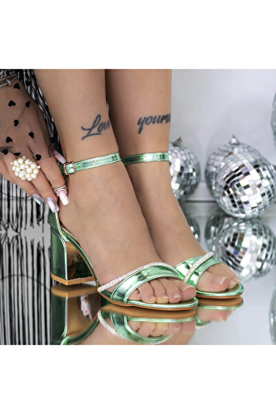 mei Sandale Dama cu Toc Gros 3XKK107 Verde | Mei