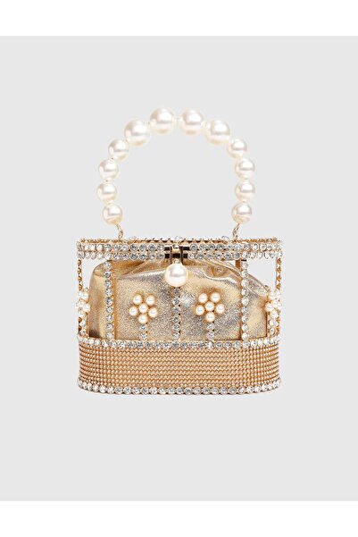 İLVİ Kranj Altın Renk Kadın Portföy Çanta
