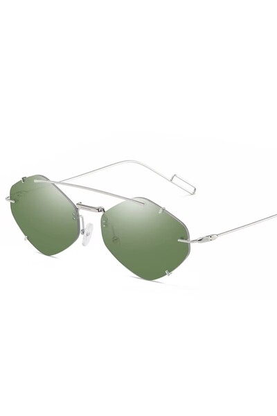REDz Accessories Unisex Sunglasses, Minimalist Fashion Style, Metal Frame, UV400 Protection, Green
