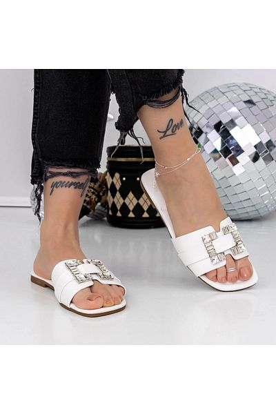 mei Women's Slippers with Low Sole 562-1 White | Mei