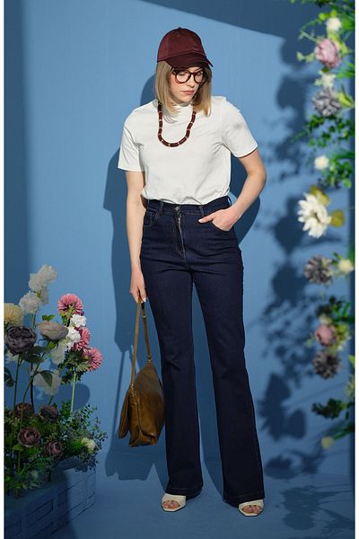 Fatma Atasoy Flare Navy Blue Jean