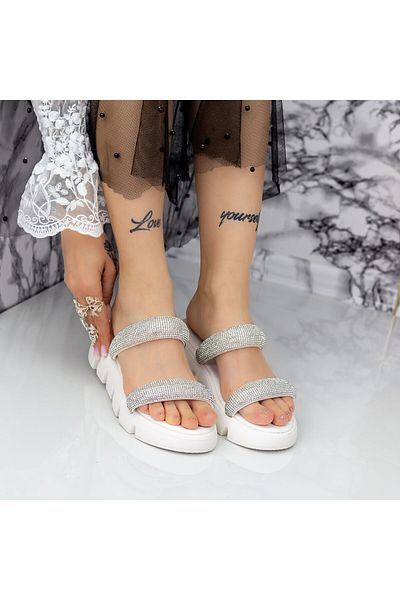 mei Women's Slippers 2WS12 White Meli