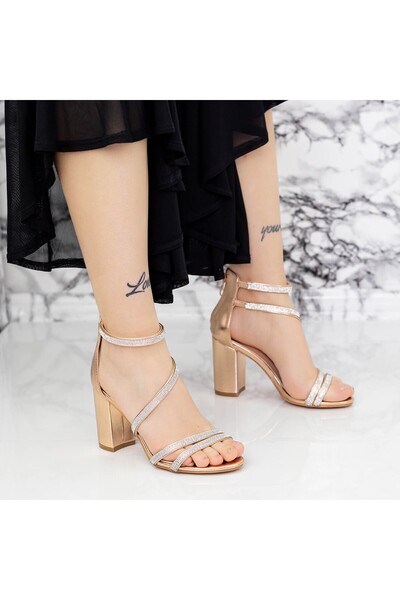 mei Sandale Dama cu Toc gros 2RG17 Champagne MeI