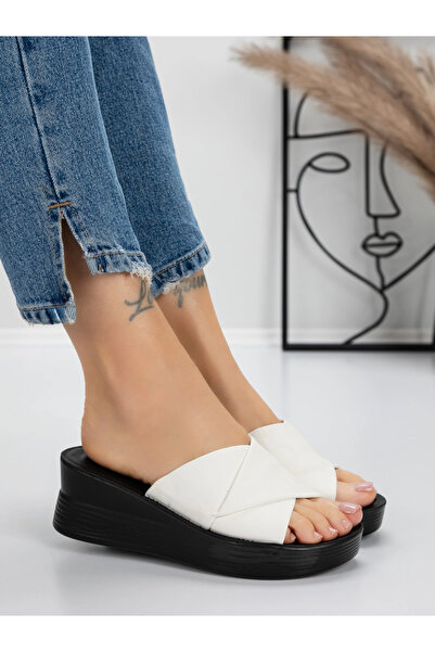 mei Women's Platform Slippers 5XJ58 White | Mei