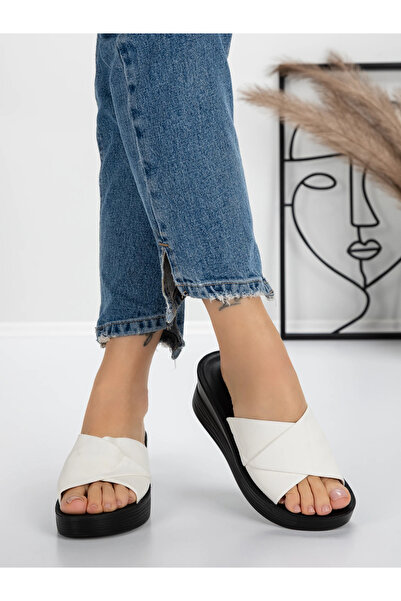 mei Women's Platform Slippers 5XJ58 White | Mei