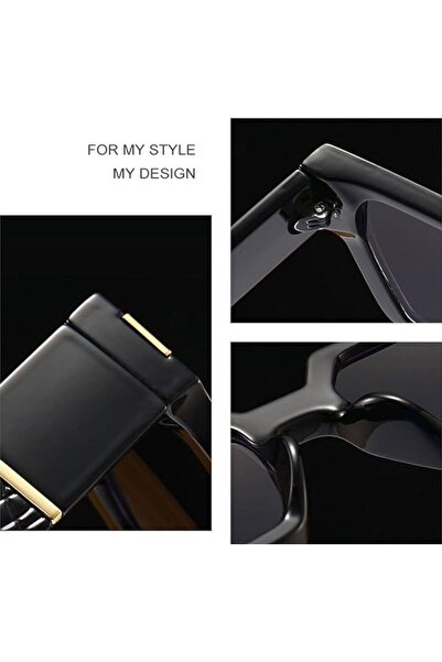 REDz Accessories Geometric Sunglasses, Urban Lux Design, UV400 Protection, Black