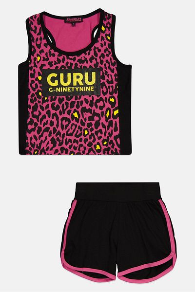 Guru 99 Kids Girl 2 Pieces Graphic Print Top And Bottom Set, Multicolor