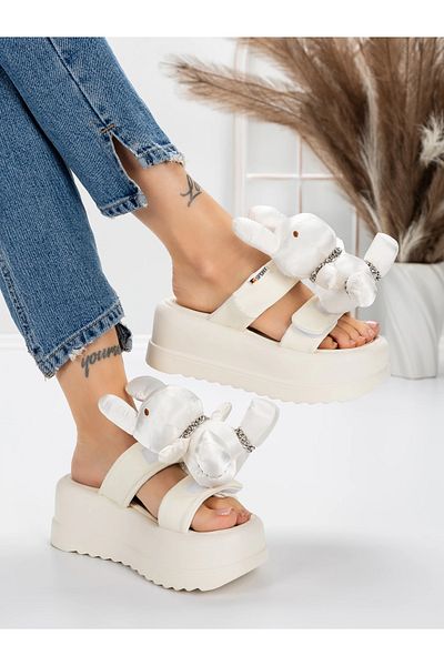 mei Women's Platform Slippers 3WL229 White | Mei