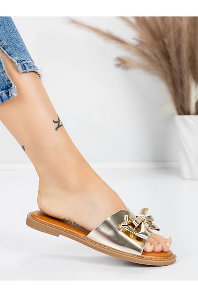 mei Women's Slippers with Low Sole 5PT9 Gold | Mei