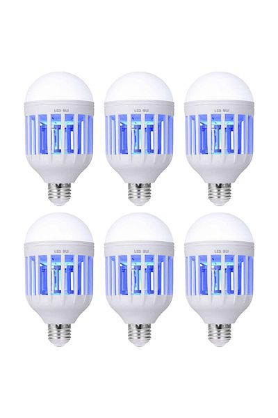 Echo Soul Set 4 becuri LED 2 in 1 cu lampa UV anti insecte Echo Soul, aparat anti tantari, muste, 9w