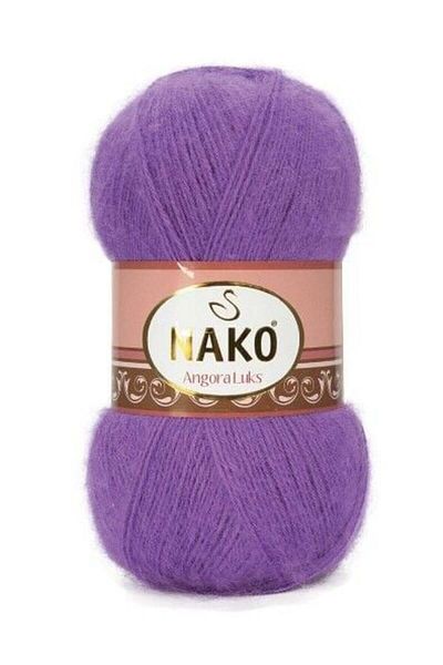 NAKO 5 τεμάχια Angora Lüks Χειροποίητο Νήμα Πλέξιμου 13864 Μωβ