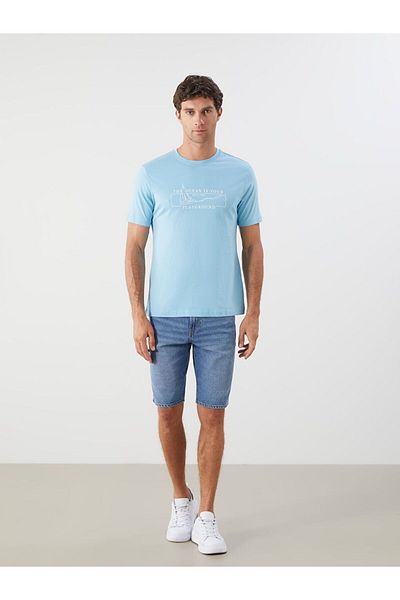 LC Waikiki Lcwaikiki Classic Crew Neck Printed Combed Cotton Mens T-Shirt