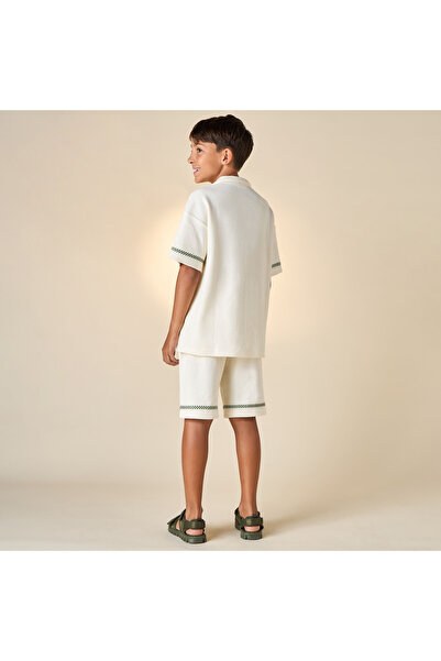 Juniors Embroidered Shirt and Shorts Set