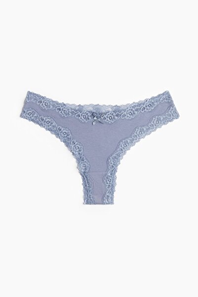 H&M 5'li Pamuklu ve Dantelli Brazilian Külot