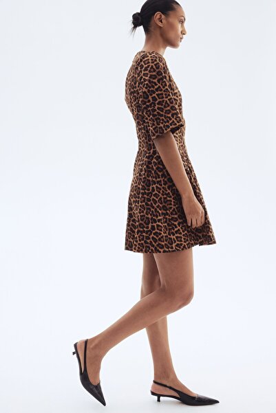 H&M Beli Belirgin Kesimli Gabardin Elbise