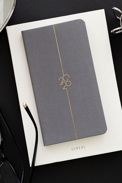 Matt Notebook Εβδομαδιαία λινό τσέπη Ατζέντα 2026 Έτος 12 μηνών καπνιστή