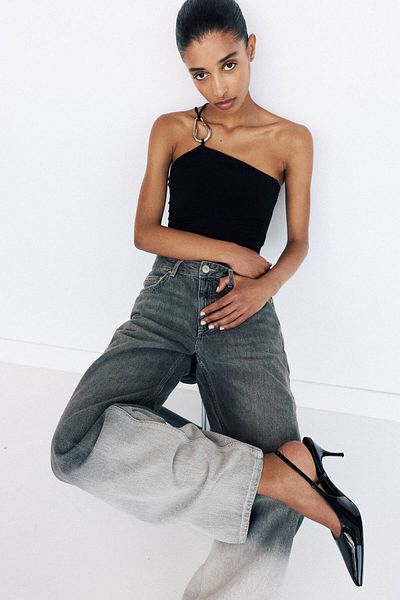 Pull & Bear Faux patent leather high-heel shoes