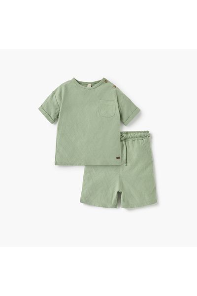 giggles Textured T-shirt and Shorts Set